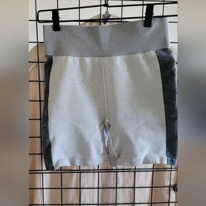 The Upside Light Gray and Charcoal Ribbed Bike Shorts